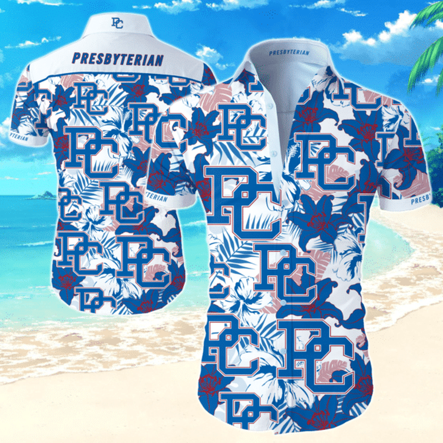 Ncaa Presbyterian Blue Hose Hawaiian Graphic Print Short Sleeve Hawaiian Shirt size S - 5XL.png