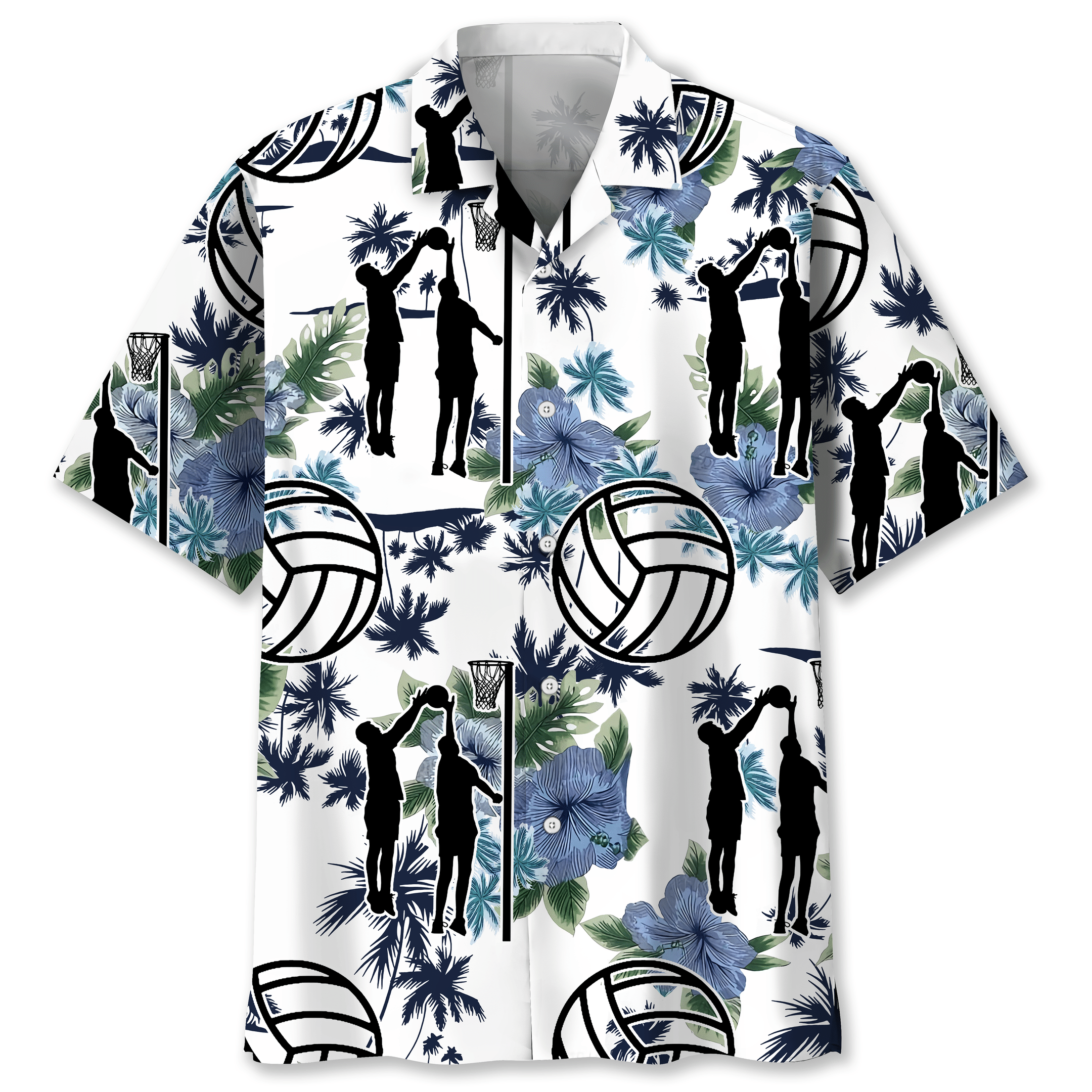Netball White Nature Hawaiian Shirt