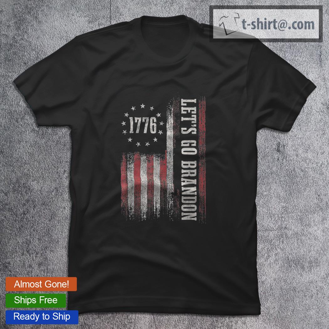 New Design 1776 Let’s Go Brandon USA Flag Vintage T-Shirt