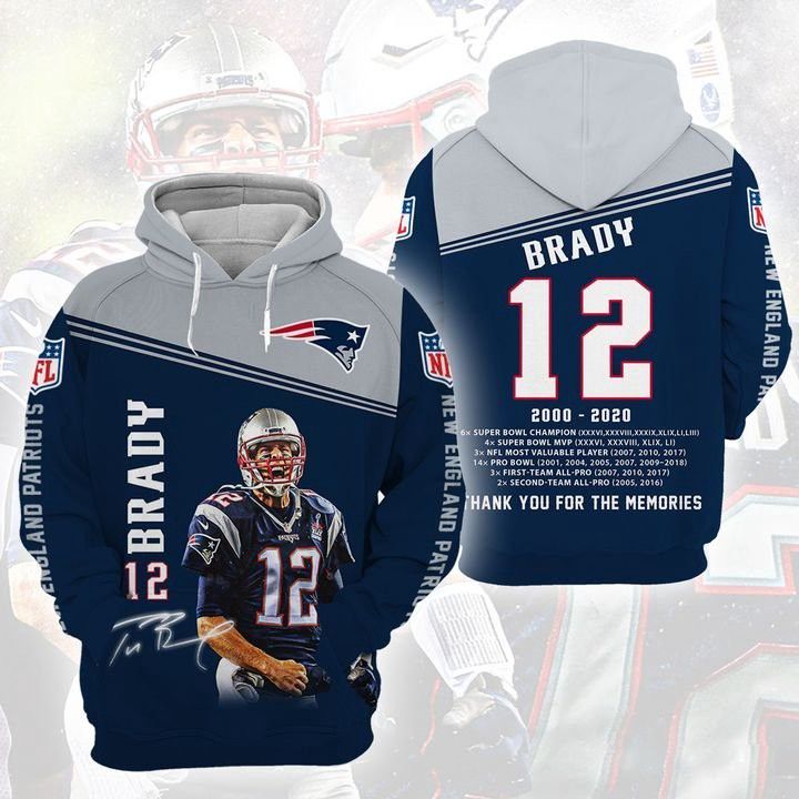 New England Patriots 12 3D Hoodie Sweatshirt