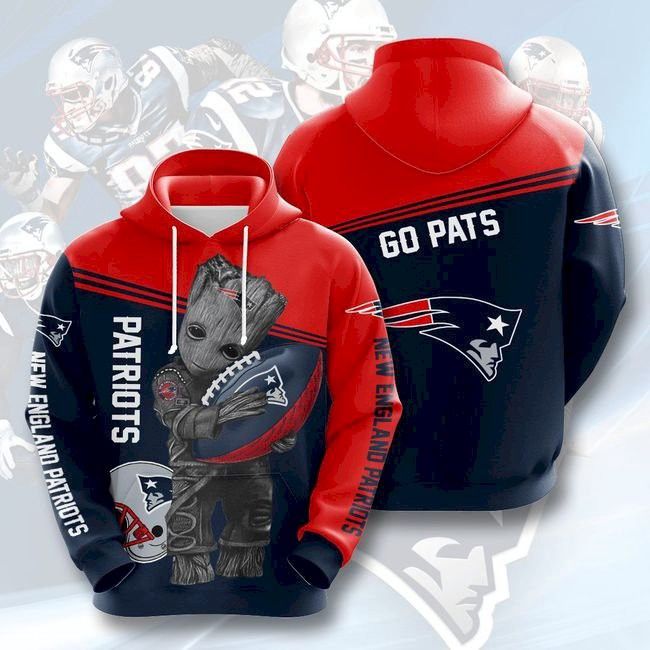 New England Patriots Football 3D Hoodie Hooded Sweatshirt Pullover