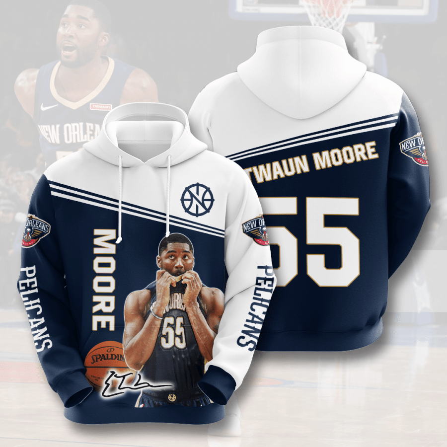 New Orleans Pelicans E Twaun Moore 3D Hoodie Sweatshirt For Fans Men Women All Over Printed Hoodie