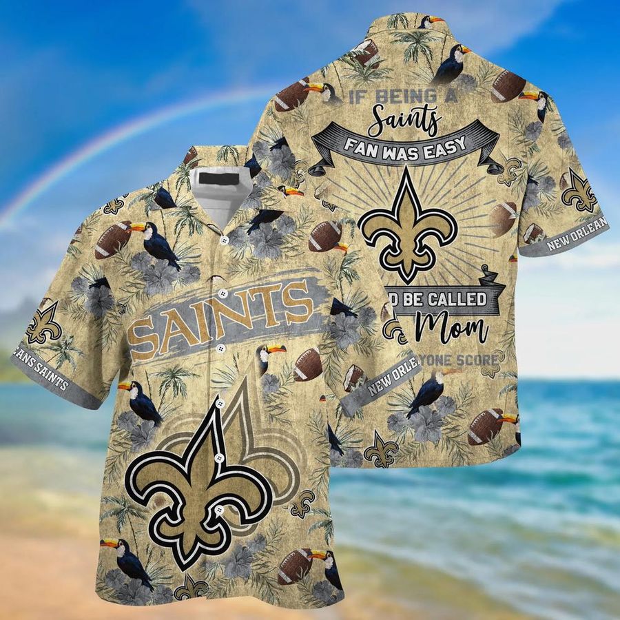 New Orleans Saints NFL Hawaiian Shirt And Short, Being A Saints Beach Shirt This For Summer Mom Lets Everyone Score