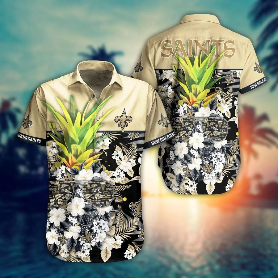 New Orleans Saints NFL Flower Hawaiian Shirt Unique Gift For Men Women Fans  - Freedomdesign