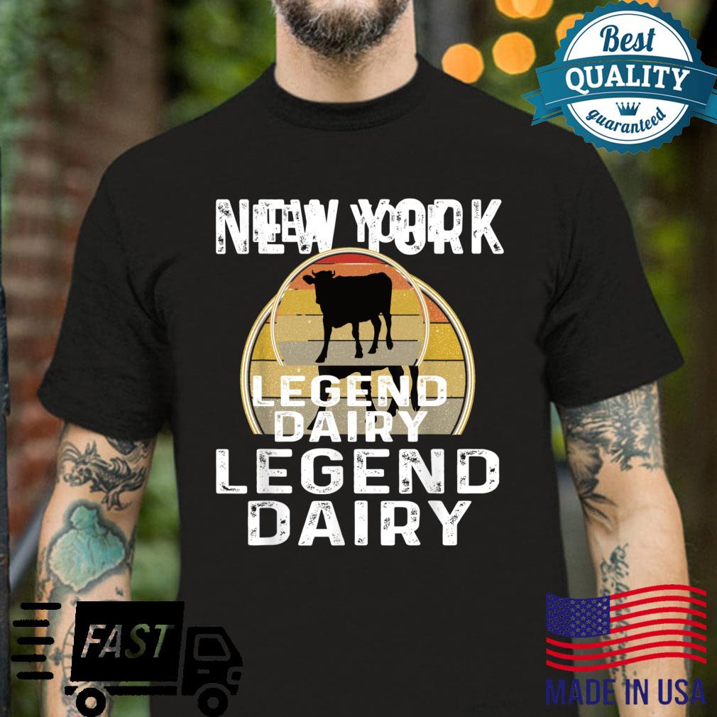 New York Dairy Farmer Legend Dairy Cow Cattle Retro Shirt