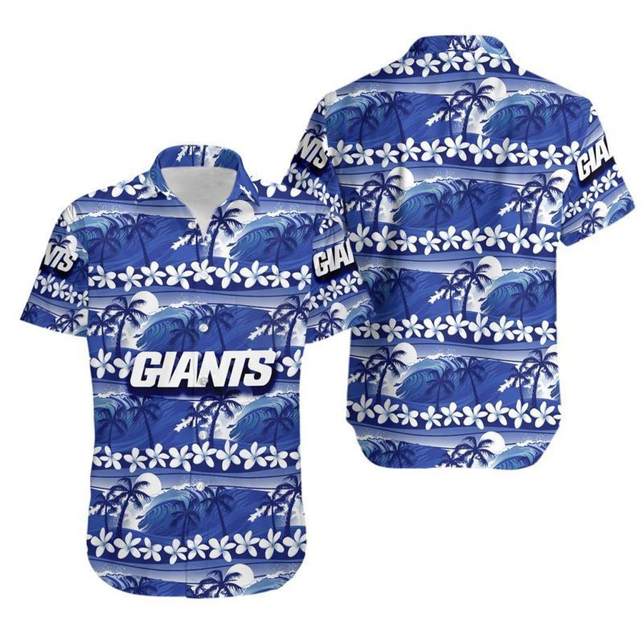 New York Giants Coconut Trees NFL Gift For Fan Hawaii Shirt and Shorts Summer Collection H97
