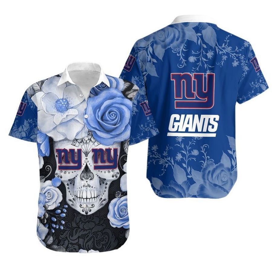 New York Giants Skull NFL Gift For Fan Hawaiian Graphic Print Short Sleeve Hawaiian Shirt H97