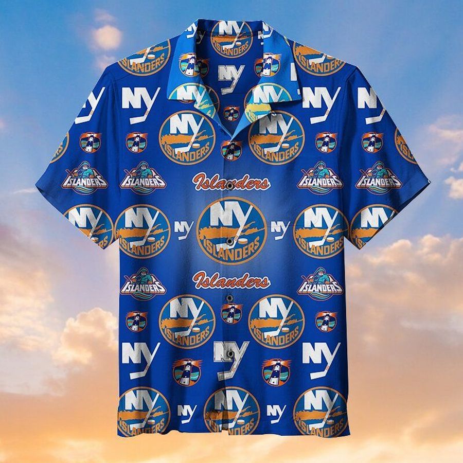 New York Islanders NHL 1 Hawaiian Graphic Print Short Sleeve Hawaiian Shirt size S - 5XL