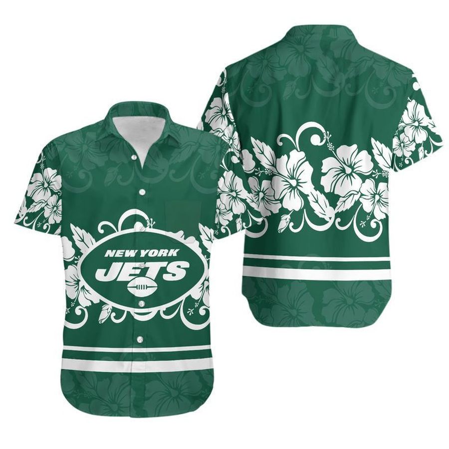 New York Jets Hibiscus Flowers Hawaii Shirt and Shorts Summer Collection H97