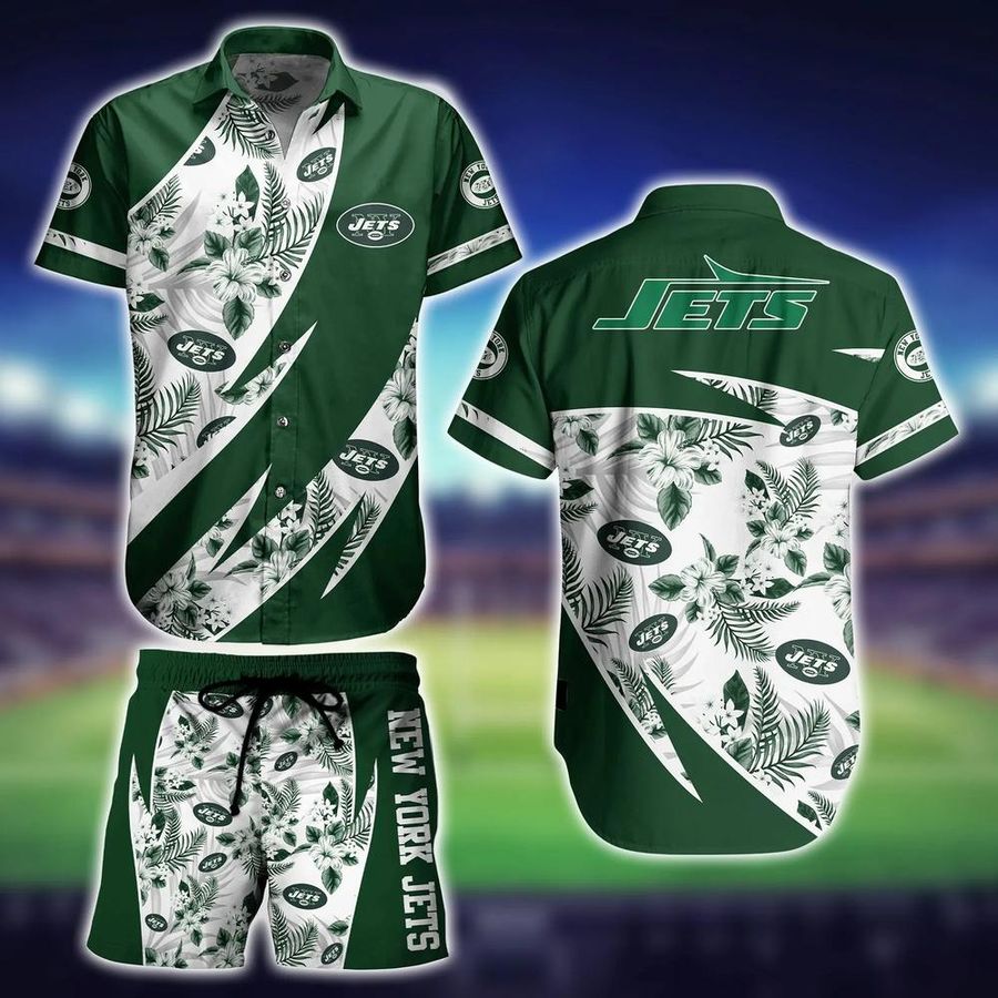 New York Jets NFL Hawaiian Shirt And Short Style Tropical Graphic Hot Trends Summer For Awesome Fans