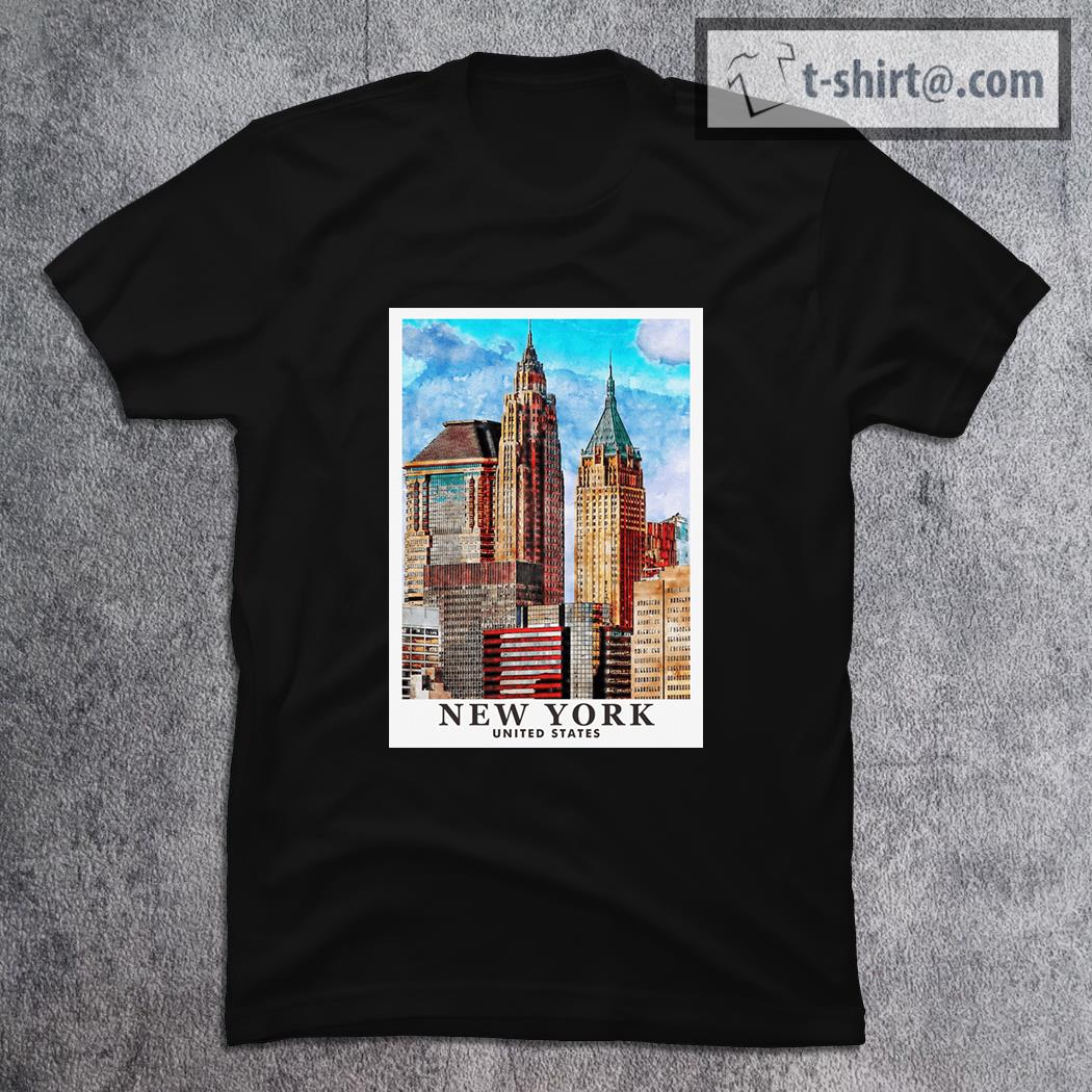 New York USA Travel Art Painting shirt