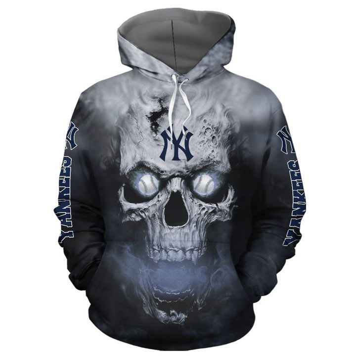 New York Yankees Baseball Skull 3D Hoodie For Men For Women All Over Printed Hoodie
