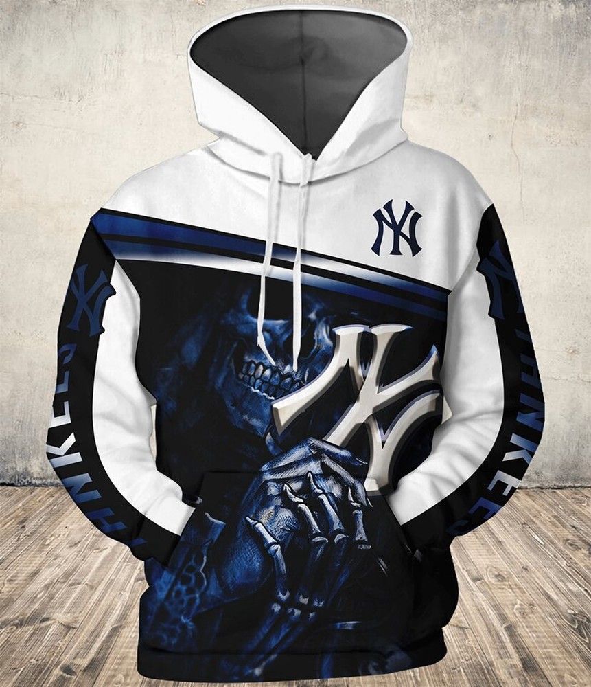 New York Yankees Nfl Football Mlb Skull 3D Hoodie For Men For Women New York Yankees All Over Printed Hoodie. New York Yankees 3D Full Printing Shirt
