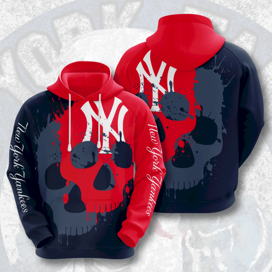 New York Yankees Skull New York Yankees Skull 3D Hoodie Sweatshirt