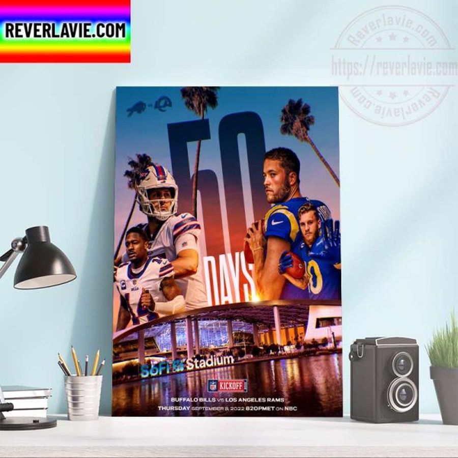 NFL 50 Days Until Football Buffalo Bills vs Los Angeles Rams Home Decor Poster Canvas