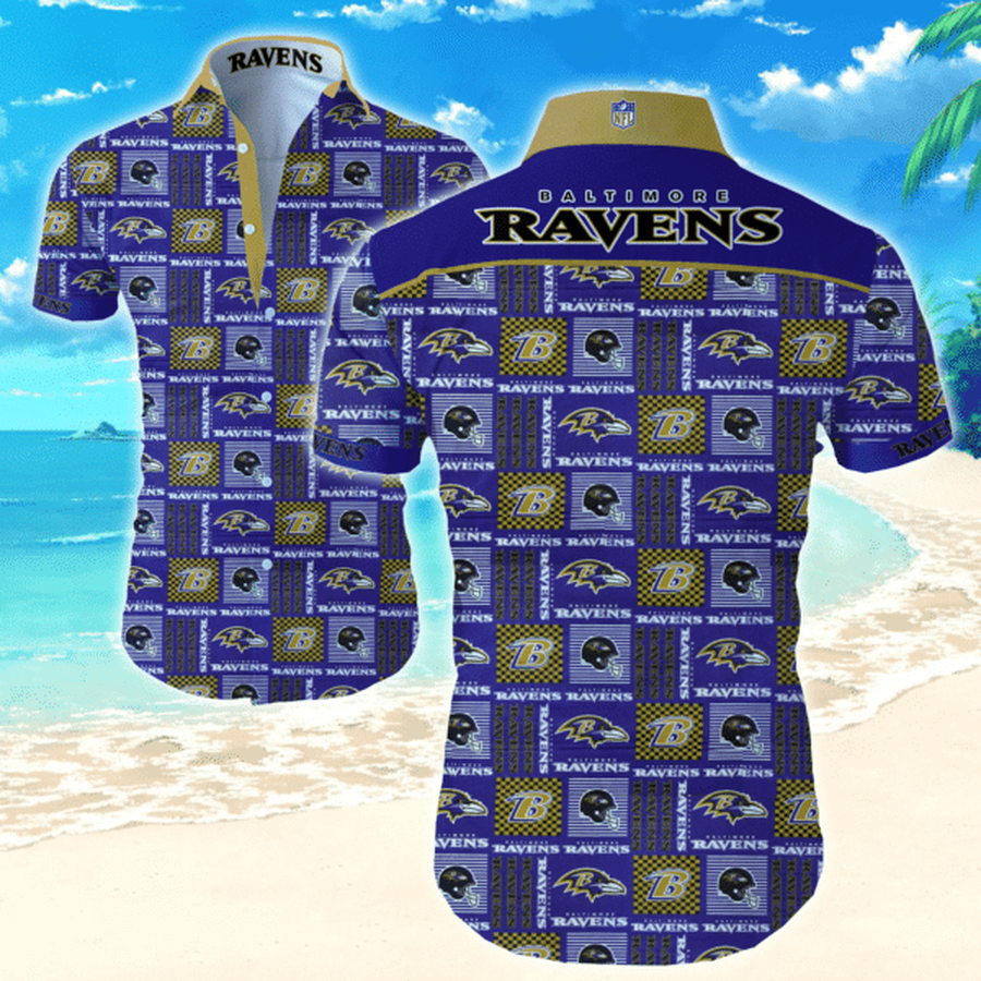 Nfl Baltimore Ravens 1 Hawaiian Graphic Print Short Sleeve Hawaiian Shirt L98 - 5255.png