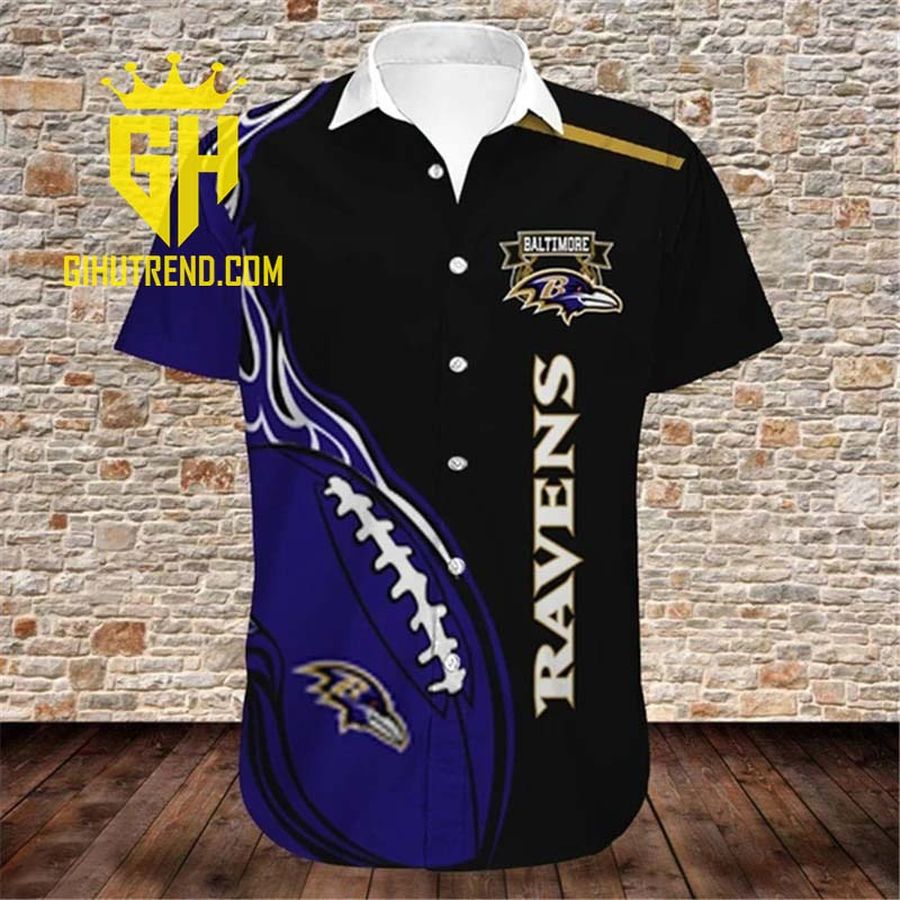 NFL Baltimore Ravens Hawaiian Shirt And Hawaiian Shorts