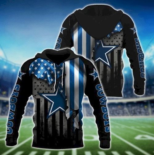 Nfl Dallas Cowboys American Flag 3D Hoodie Sweatshirt