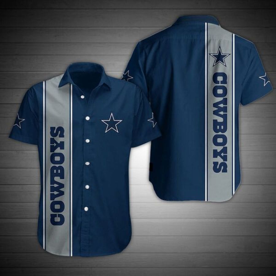 NFL Dallas Cowboys Hawaiian Shirt N19 Tropical Flower Short Sleeve Slim Fit Body