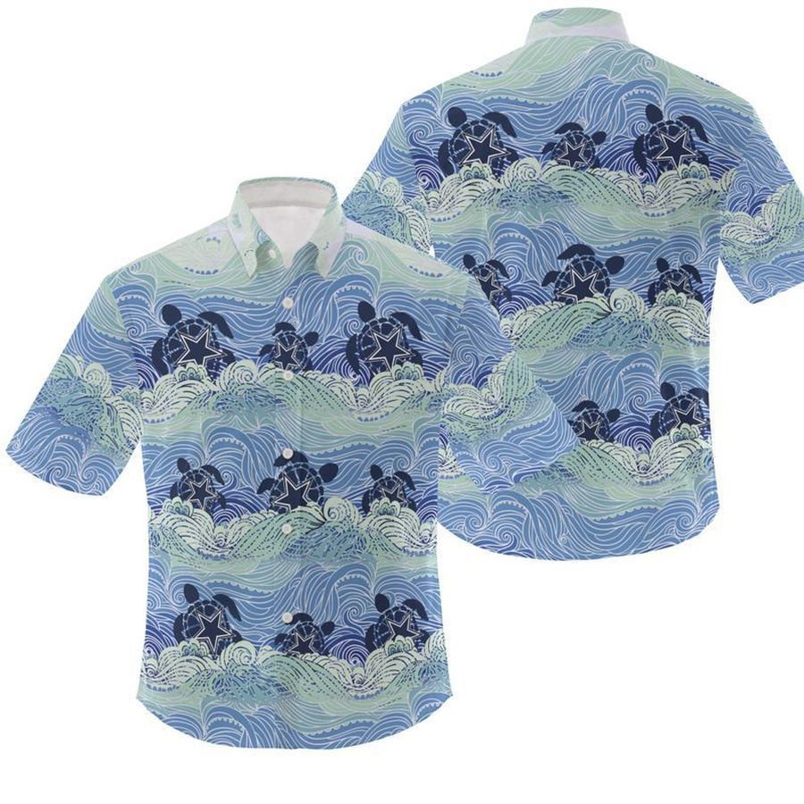 NFL Dallas Cowboys Turtles Gift For Fan Hawaiian Graphic Print Short Sleeve Hawaiian Shirt 3 H97 - 958