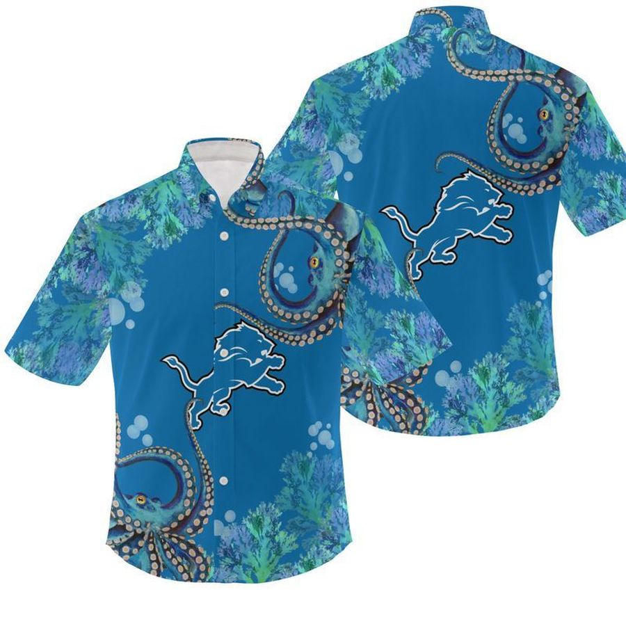 NFL Detroit Lions Gift For Fan Hawaiian Graphic Print Short Sleeve Hawaiian Shirt 5 H97