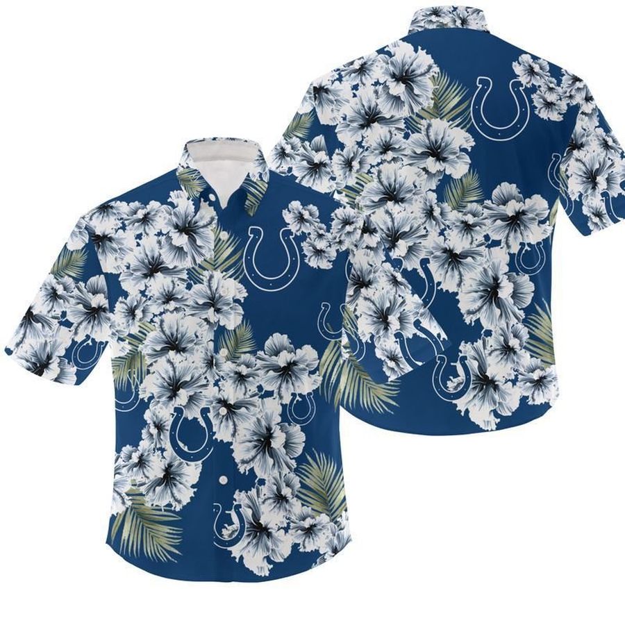 NFL Indianapolis Colts NFL Gift For Fan Hawaiian Graphic Print Short Sleeve Hawaiian Shirt 7 H97 - 7633