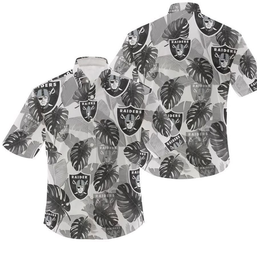 NFL Las Vegas Raiders NFL Gift For Fan Hawaiian Graphic Print Short Sleeve Hawaiian Shirt 8 H97 - 4725