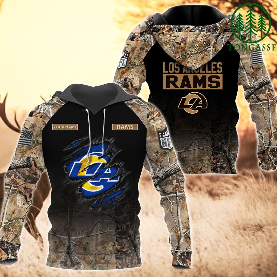 NFL Los Angeles Rams hunting camo Shirt 3D Personalized