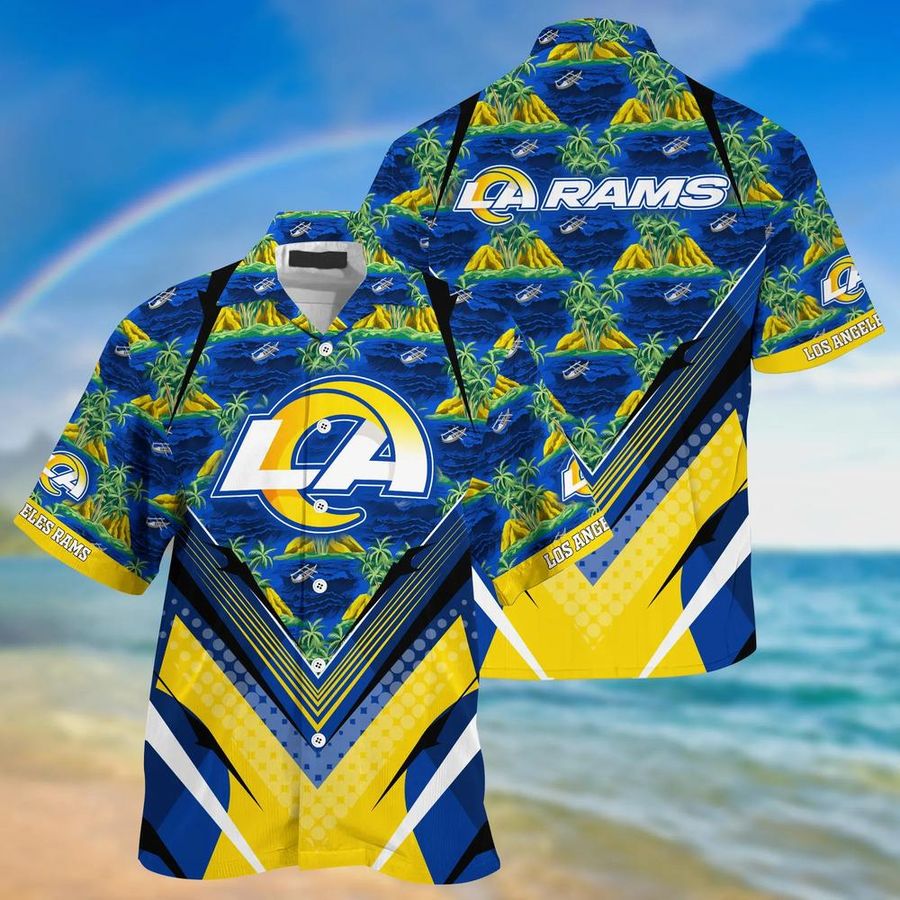 NFL Los Angeles Rams Team Beach Shirt For Sports Rams Fans Hawaiian Shirt And Short