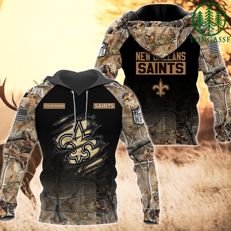 NFL New Orleans Saints hunting camo Shirt 3D Personalized