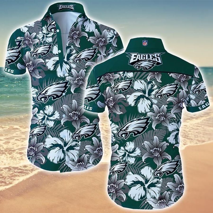 Nfl Philadelphia Eagles Tropical Floral Hawaiian Shirt