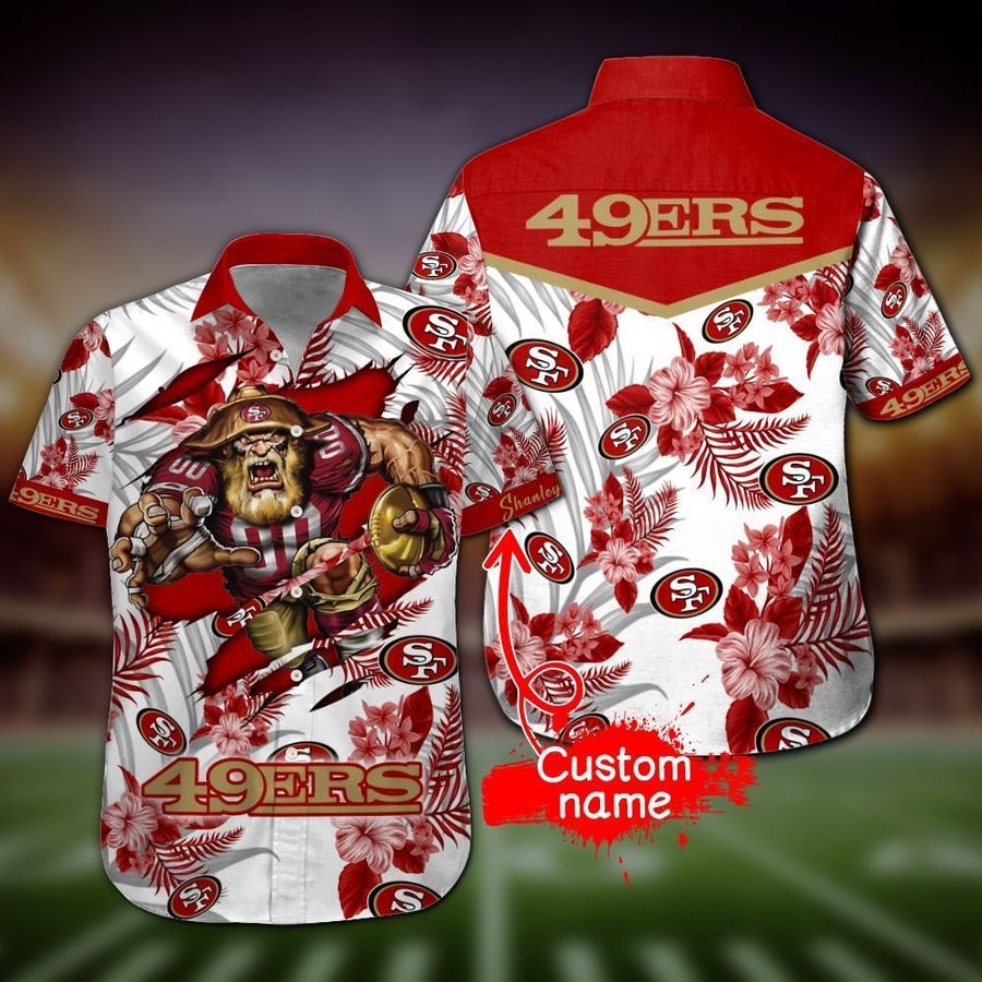 NFL San Francisco 49ers Gift For Fan Personalized Hawaiian Graphic Print Short Sleeve Hawaiian Shirt H97 - 154