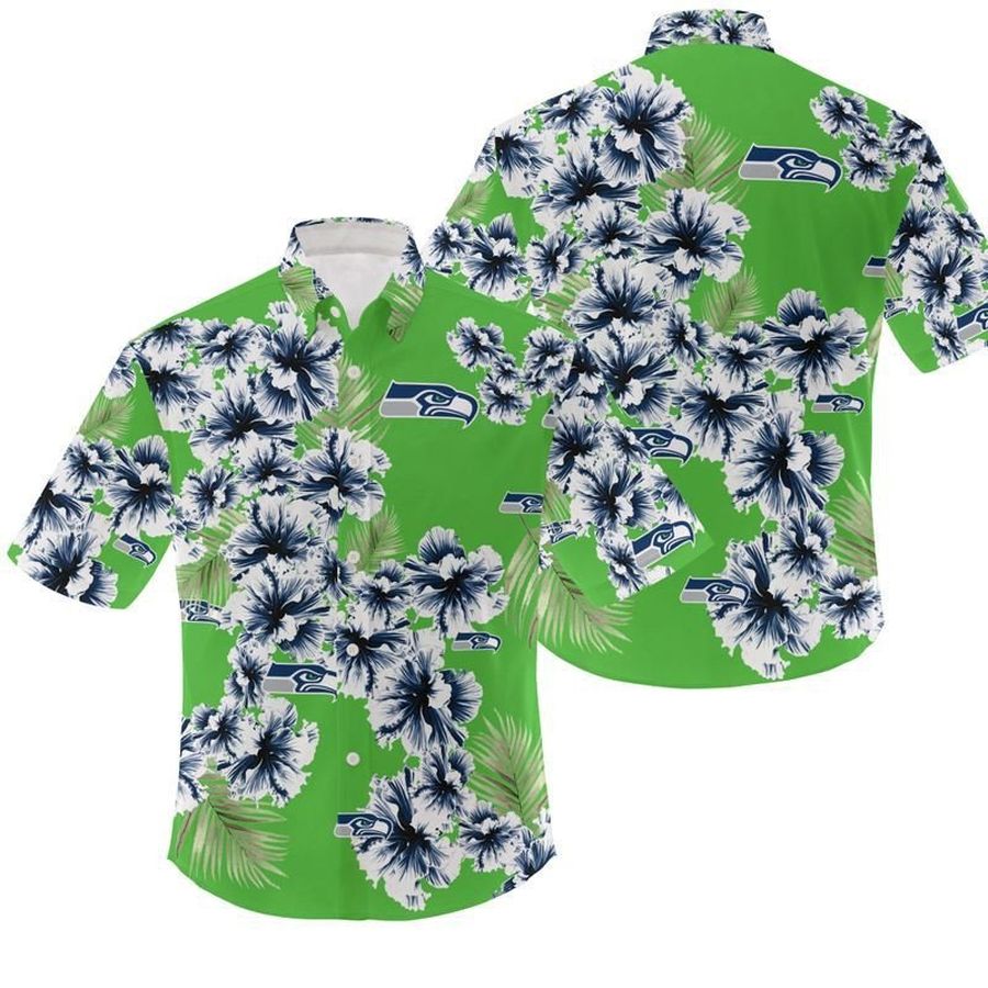 NFL Seattle Seahawks NFL Gift For Fan Hawaiian Graphic Print Short Sleeve Hawaiian Shirt 7 H97 - 9004