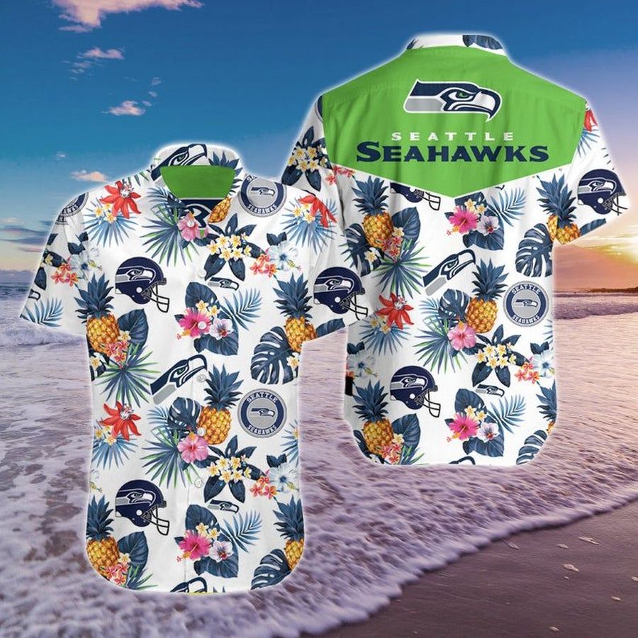 NFL Seattle Seahawks pineapple floral Hawaiian Shirt Summer Beach Shirts