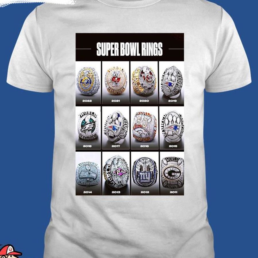Nfl Super Bowl Rings The Last 12 Seasons Shirt