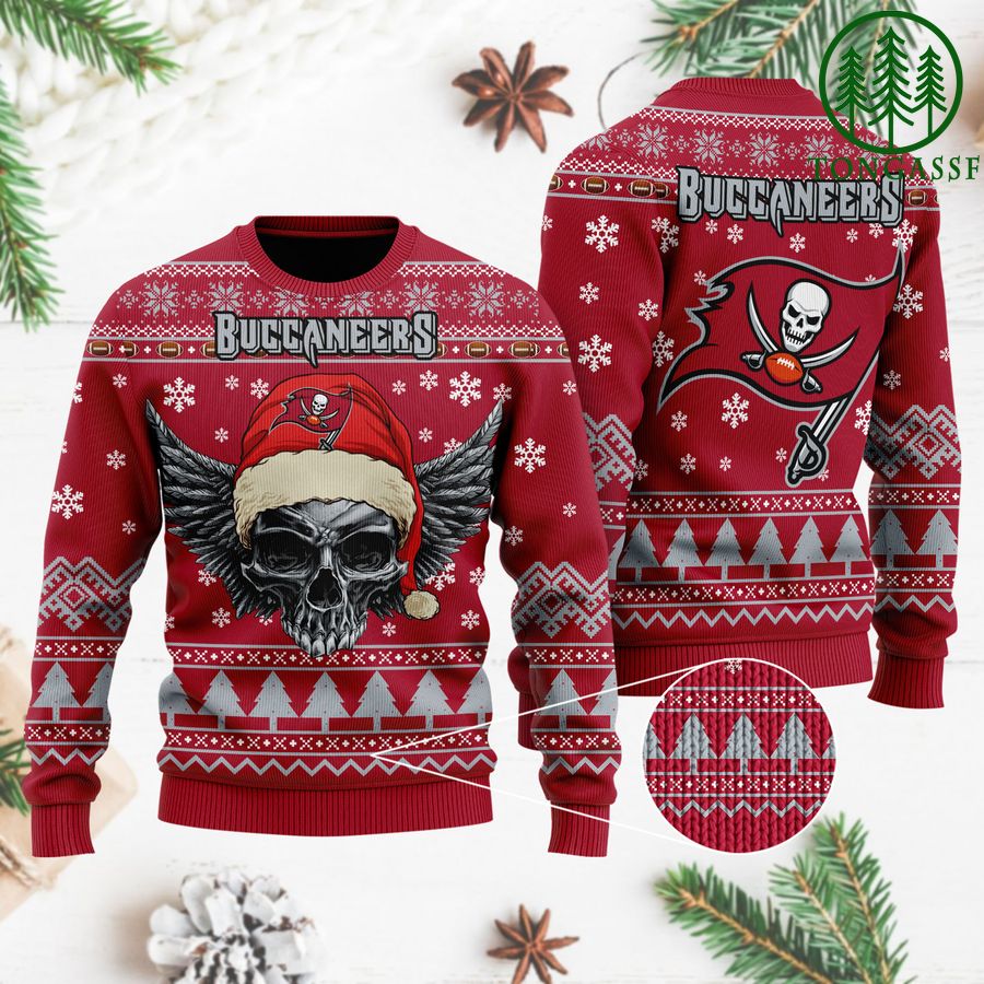 NFL Tampa Bay Buccaneers Golden Skull Christmas Ugly Sweater