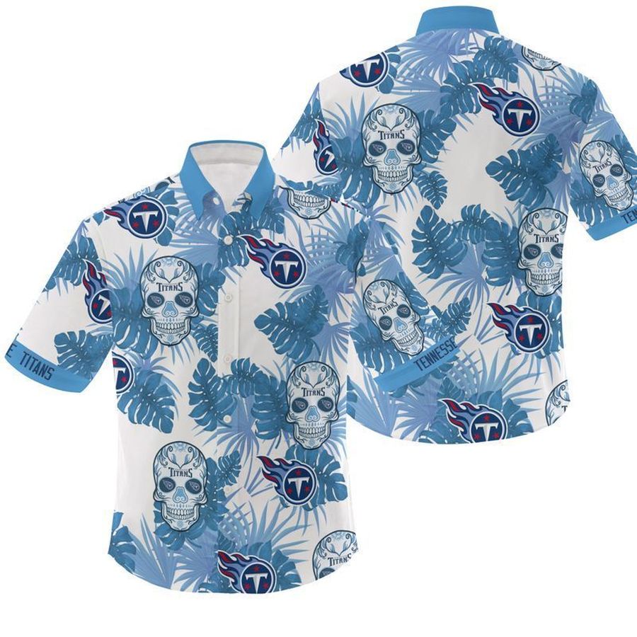 NFL Tennessee Titans Candy Skulls Gift For Fan Hawaiian Graphic Print Short Sleeve Hawaiian Shirt 3 H97 - 4155