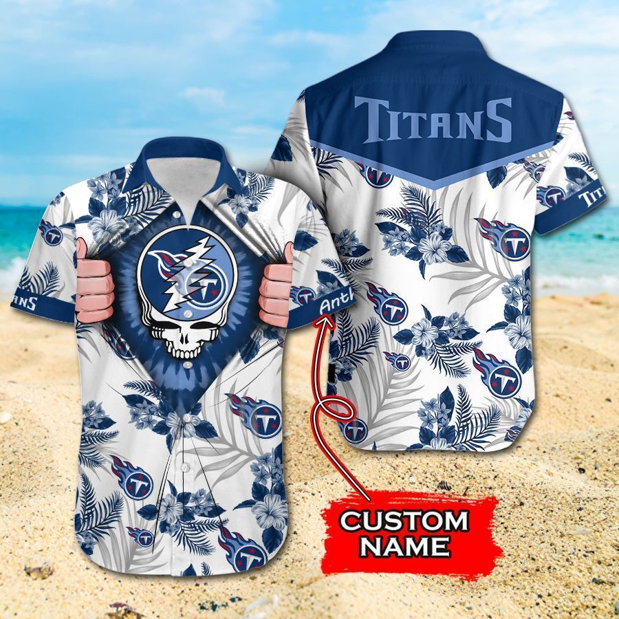 NFL Tennessee Titans Grateful Dead Gift For Fan Personalized Hawaiian Graphic Print Short Sleeve Hawaiian Shirt H97
