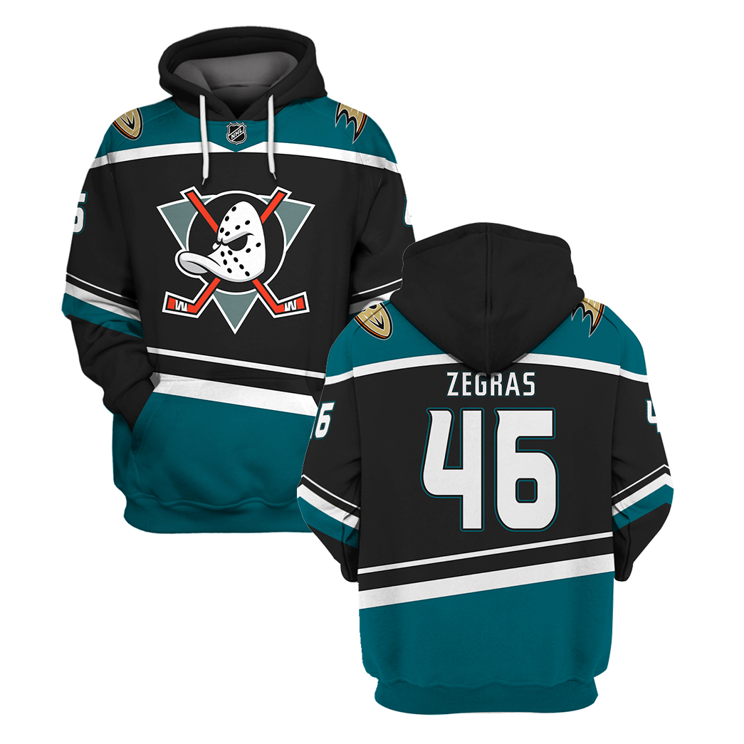 NHL ANAHEIM DUCKS Trevor Zegras 46 3D Hoodie and T-shirt