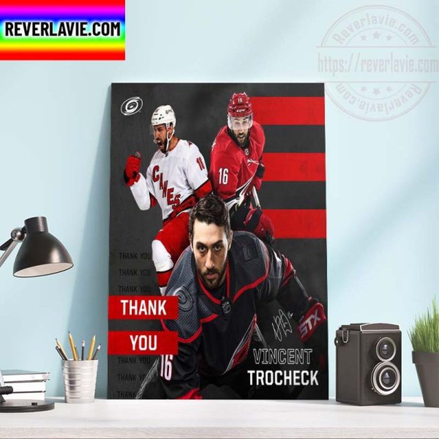 NHL Carolina Hurricanes Thank You For Everything Vincent Trocheck Home Decor Poster Canvas