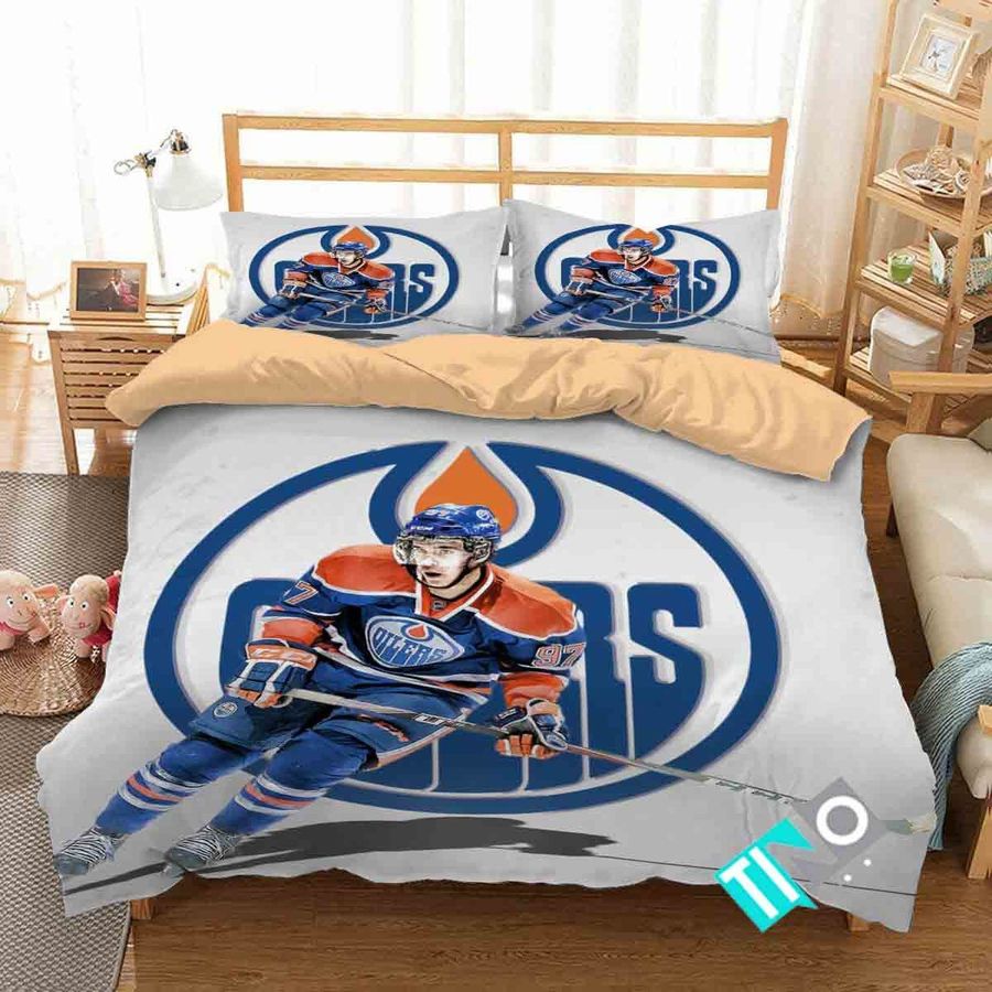 Nhl Edmonton Oilers 3 Logo 3d Bedding Sets V