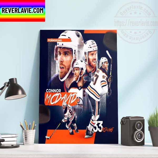 NHL Edmonton Oilers Connor McDavid 33 Poang Lets Go Oilers Home Decor Poster Canvas