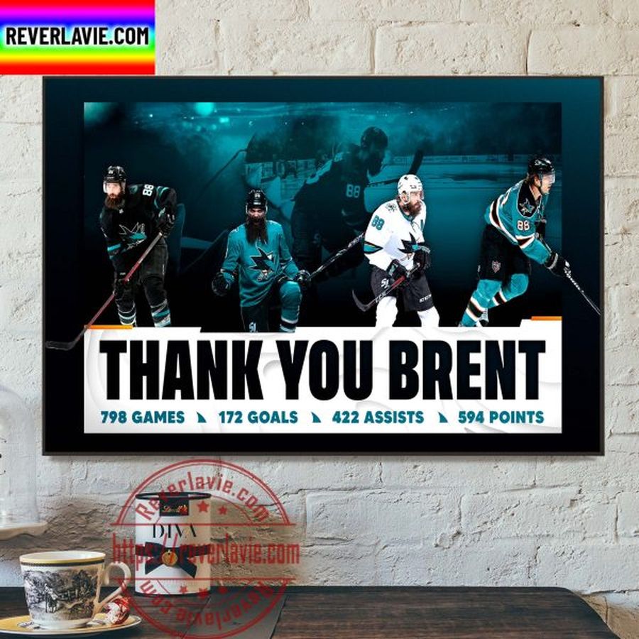 NHL San Jose Sharks Thank You For Everything Brent Burns Home Decor Poster Canvas