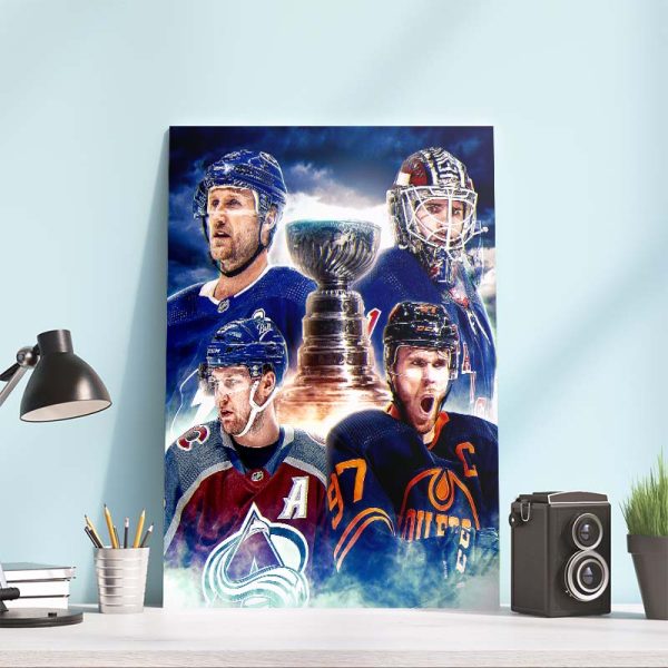 NHL Stanley Cup Final Four Edmonton Oilers Tampa Bay Lightning Colorado Avalanche New York Rangers Poster Canvas