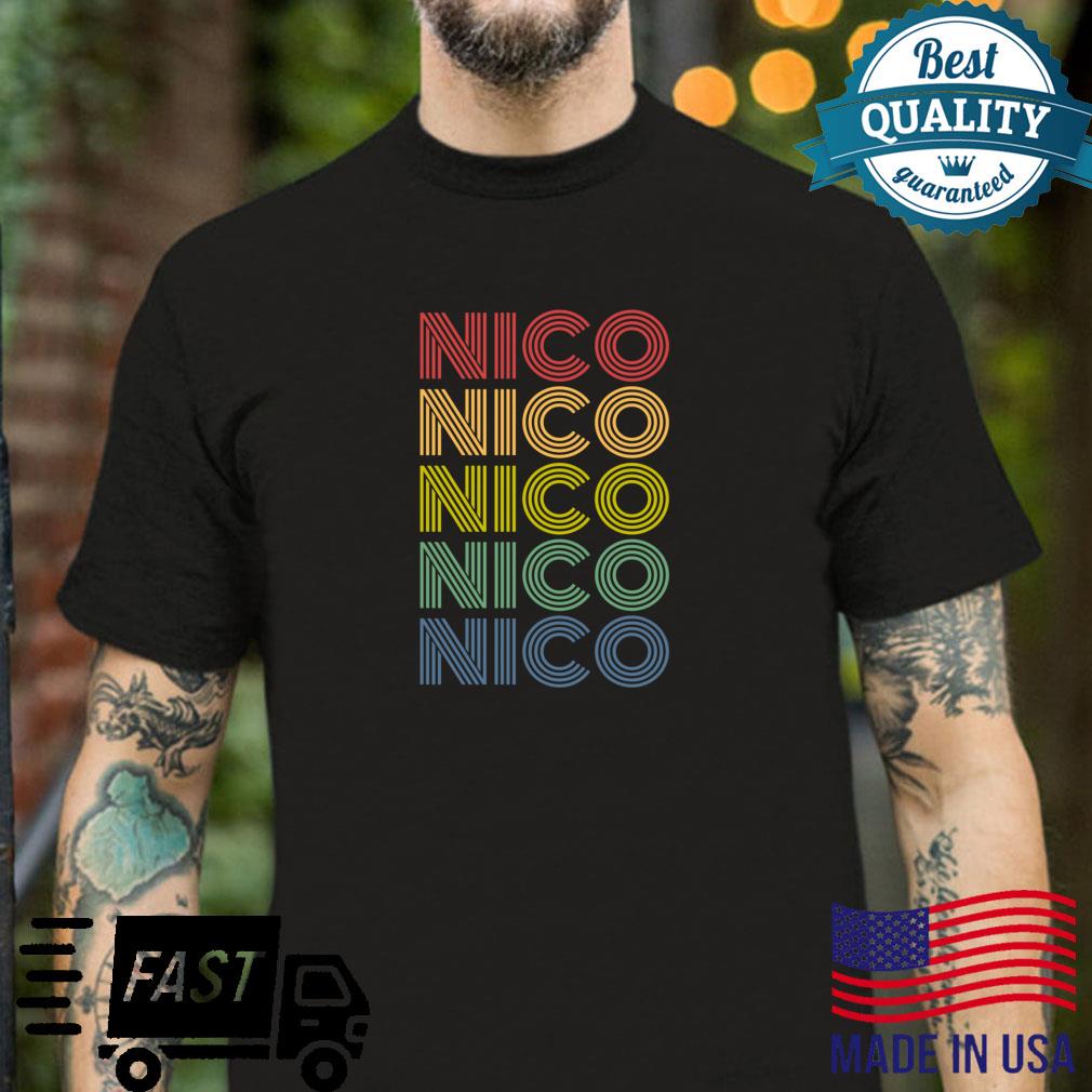 Nico Wordmark Muster Personalisierter Name Retro Shirt
