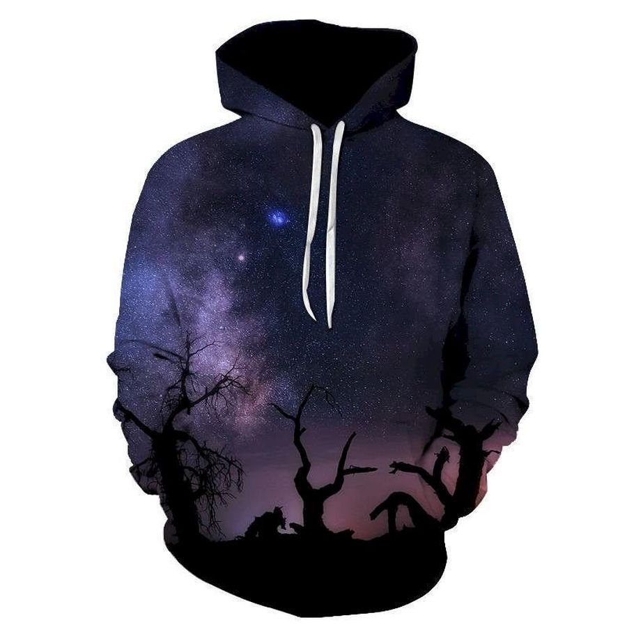 Night Stars Silhouette 3D Sweatshirt Hoodie Pullover Custom