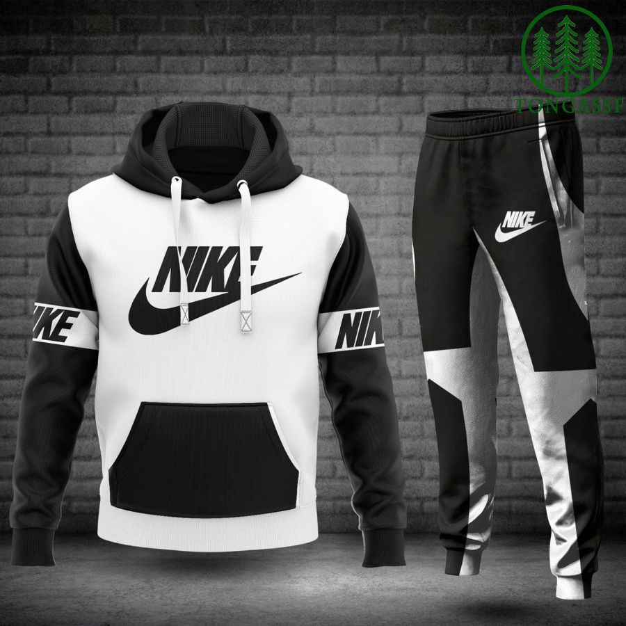 Nike Black and White Hoodie and Pants