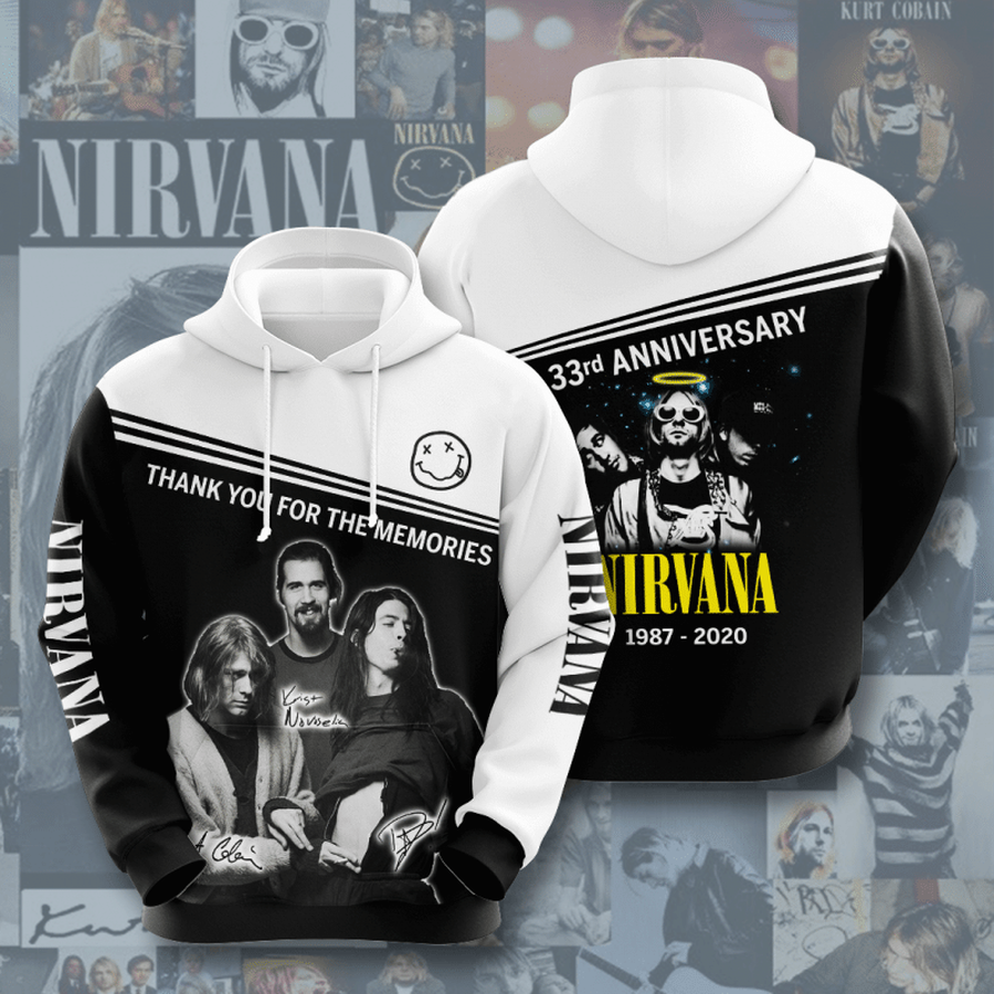 Nirvana 1987 2020 33Rd Anniversary 3D Hoodie Sweatshirt.png