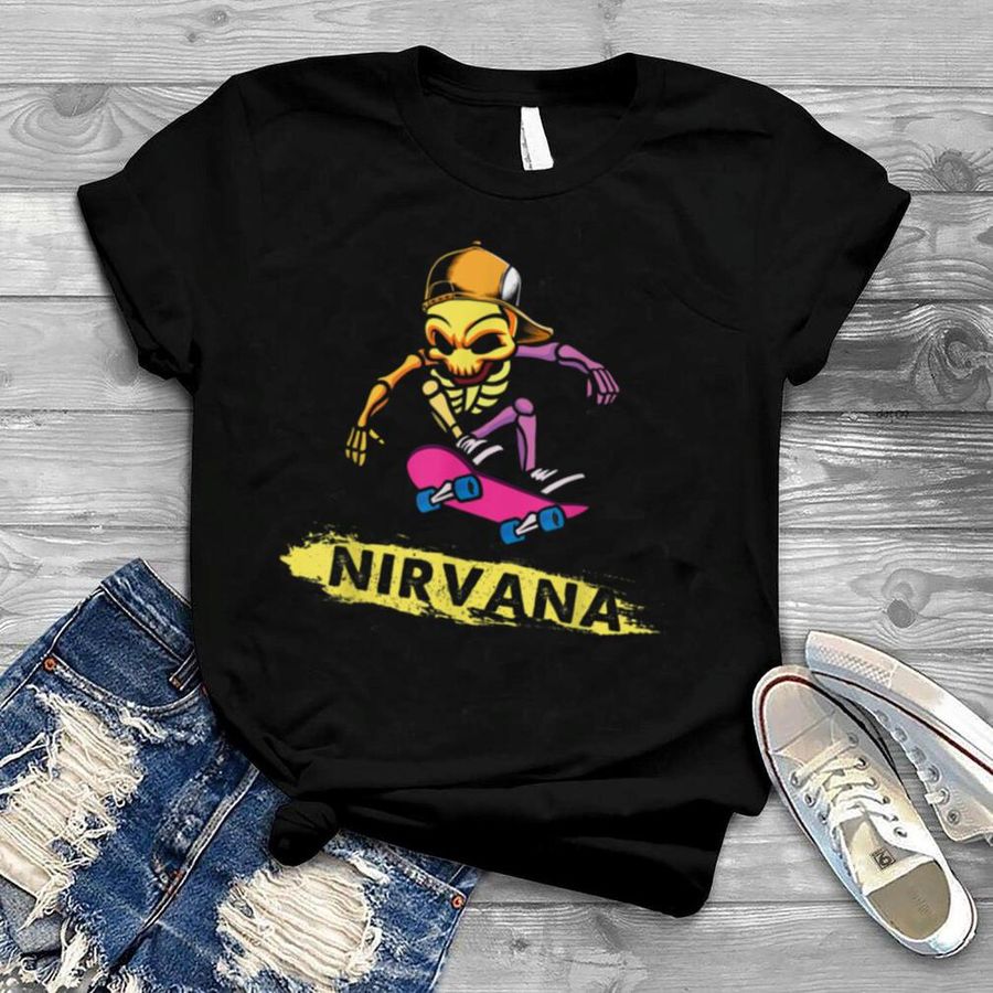 Nirvanas Skateboard Skelton T Shirt