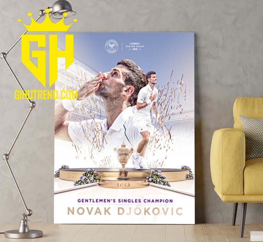 Novak Djokovic Champions 2022 Wimbledon Poster Canvas